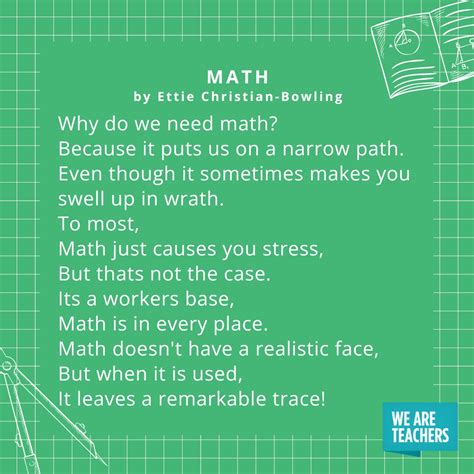 tula about math|38 Math Poems for Students in All Grade Levels.